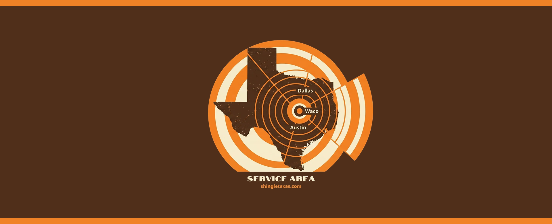 Service area map highlighting Central Texas, Waco, Austin, and Dallas