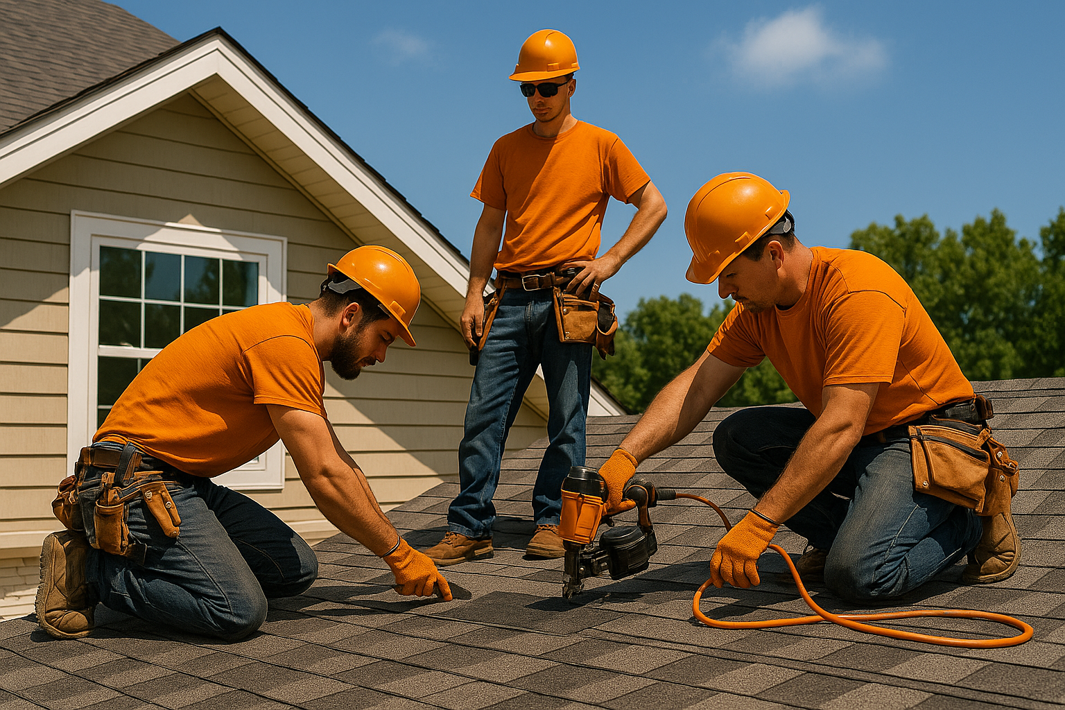 Ritchie’s Roofing crew installing a new roof